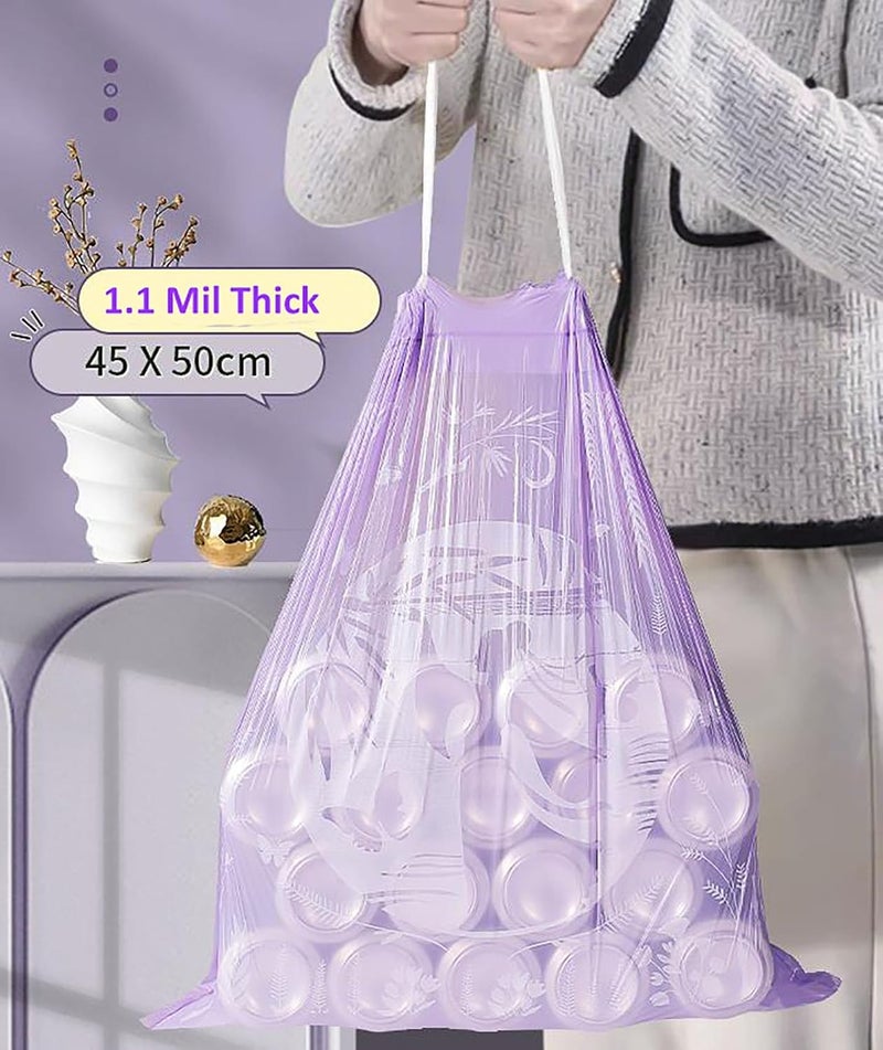 KASTWAVE Large Roll Trash Bags, Tearless Drawstring Garbage Bag, Extra Thick Disposable Plastic Bag, 1.1 Mil Thick -80 Count Garbage Bags Wormwood Scent, Kitchen Cleaning Bag for Bathroom Kitchen Toilet - Image 3