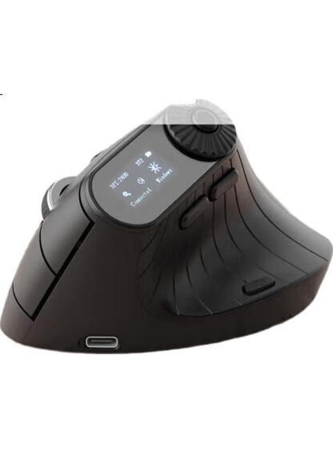 SANWA SUPPLY Sanwa Ergonomic 3-Mode Mouse Wireless Bluetooth Wired 3-Mode With Display Screen With Scroll Wheel 6 Adjustable Settings 9 Button 4 Dpi Levels Office Gaming 2-Dp - Image 1