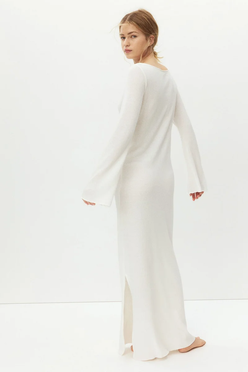 H&M  Fine-knit boat-neck dress for Women | Best Price UAE