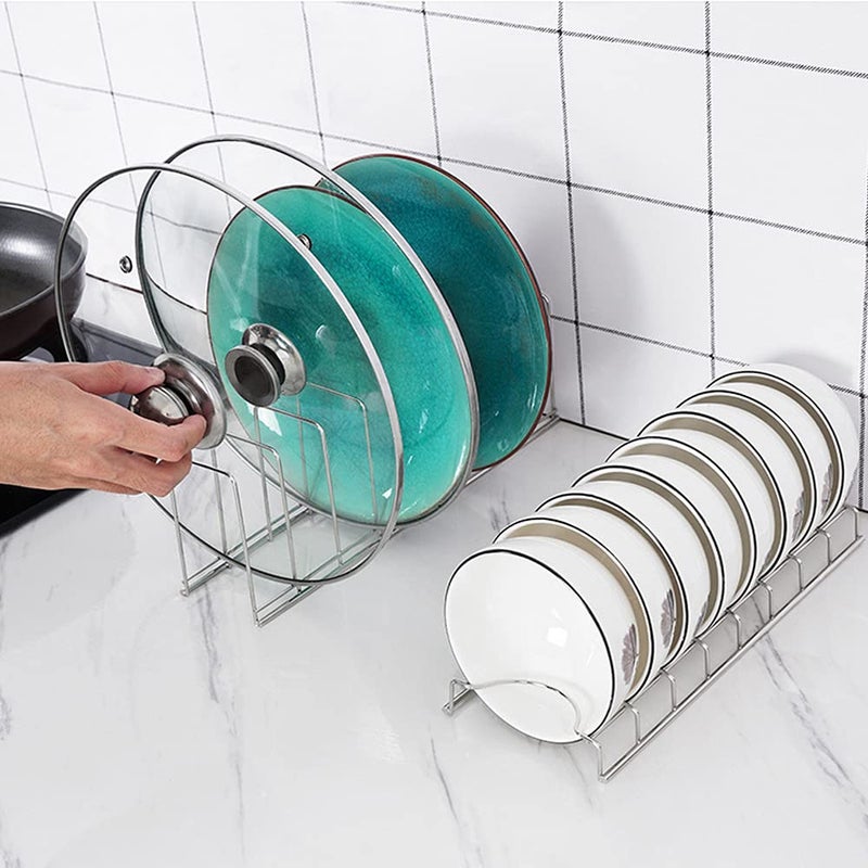MINGFANITY Small Bowl DrainerStainless Steel Bowl Drying Rack for Kitchen Counter Organizer Storage Storage Shelf Chrome 1 Dish Rack and 1 Bowl Rack
