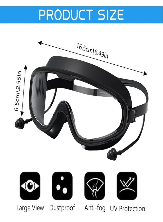 LEBAMI Wide lense Silicone Swimming Goggle - Anti Fog lense Promotes Visibility Under Water | Ideal for Men, Women and Kids | Comfortable and Skin Friendly Material (XXL, Black) - Image 2