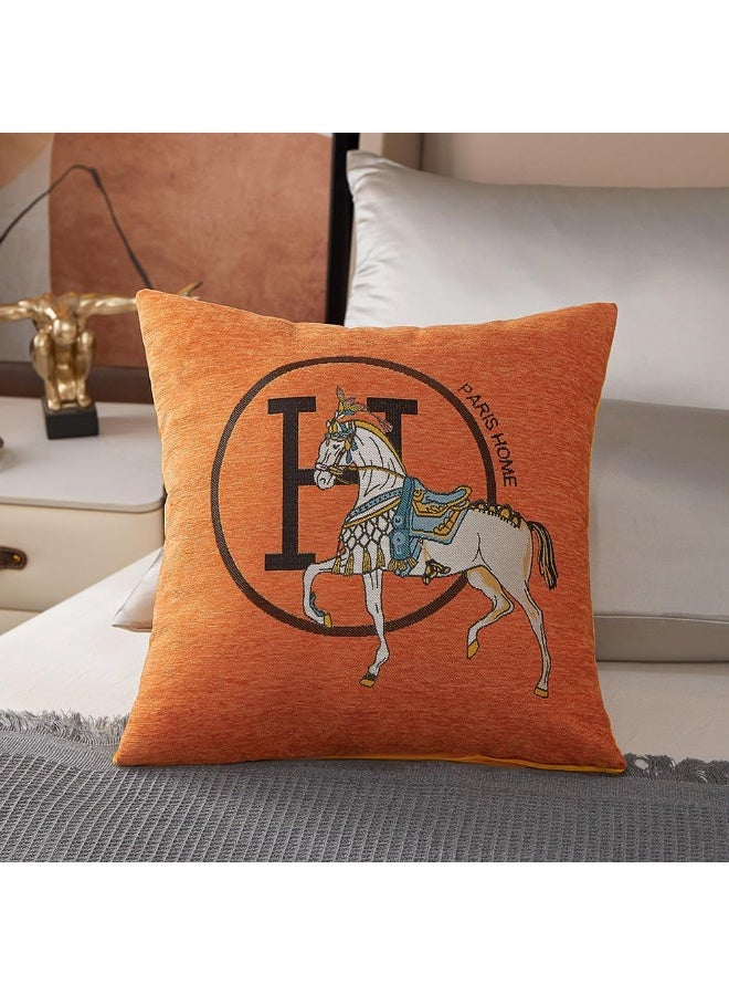 Home Care 8x18'' inches Throw Pillow Cushion Covers Set Pack of 2 Pcs - Luxury Horse  Modern Style Couch Sofa Pillow Cover for Living Room Bedroom (Orange)  - Image 2