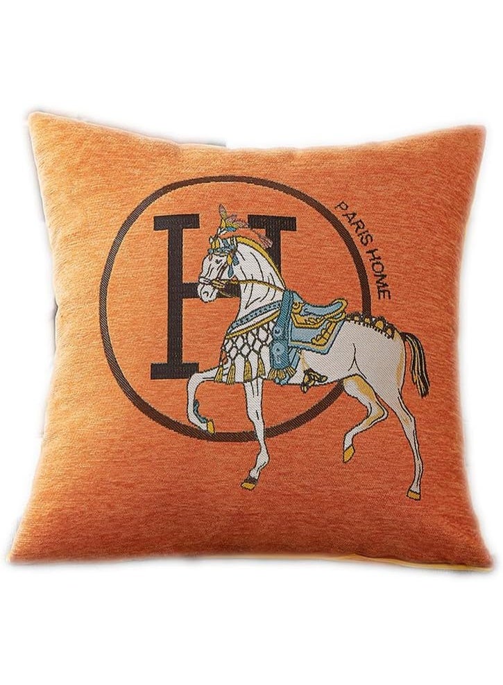 Home Care 8x18'' inches Throw Pillow Cushion Covers Set Pack of 2 Pcs - Luxury Horse  Modern Style Couch Sofa Pillow Cover for Living Room Bedroom (Orange)  - Image 1