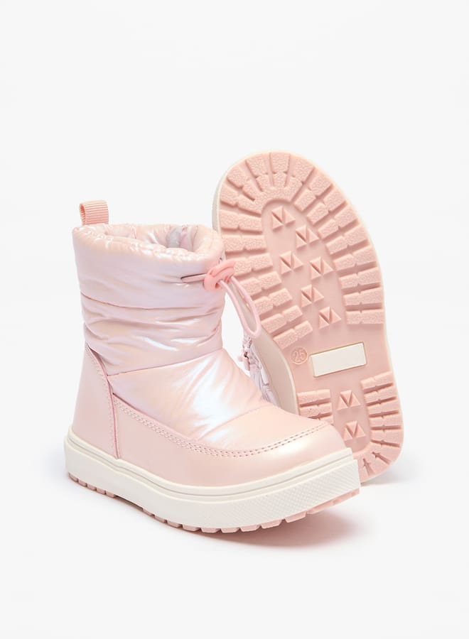 JUNIORS Girls Solid Ankle Boots with Zip Closure and Pull Tabs - Image 5