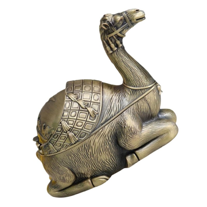 Vintage Camel Ashtray with Lid Windproof Metal Ash Container Indoor Outdoor Smoking Accessory - Image 2