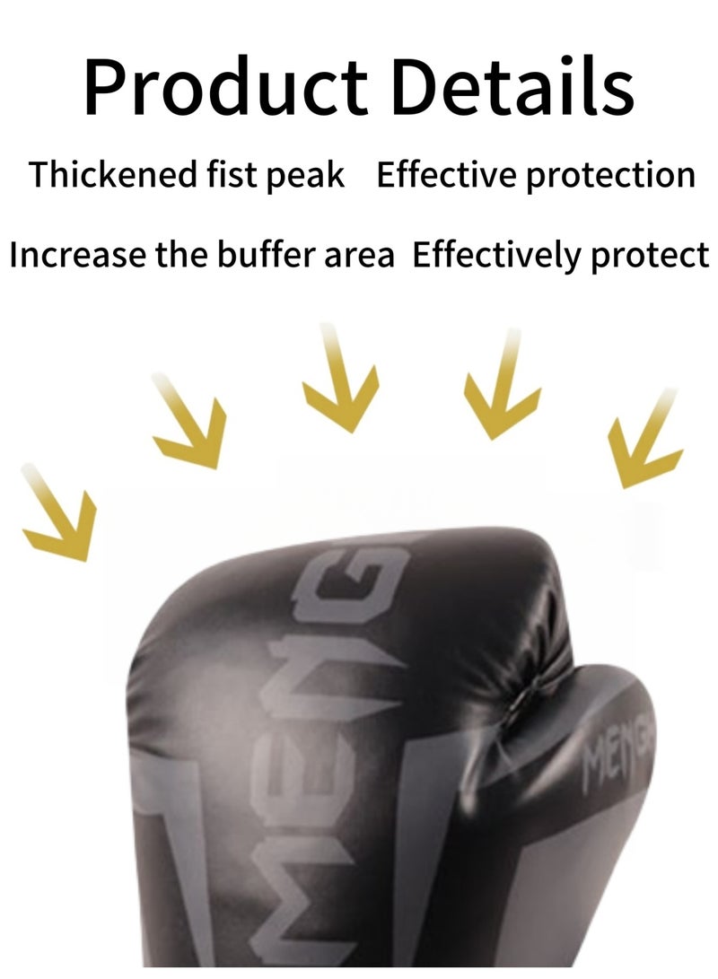 JINFANLI 14Oz Adult Training Boxing Gloves Made of PU Material,A Gift for Sports Enthusiasts,Suitable for Boxing Training and Other Sports Training(Black) - Image 1