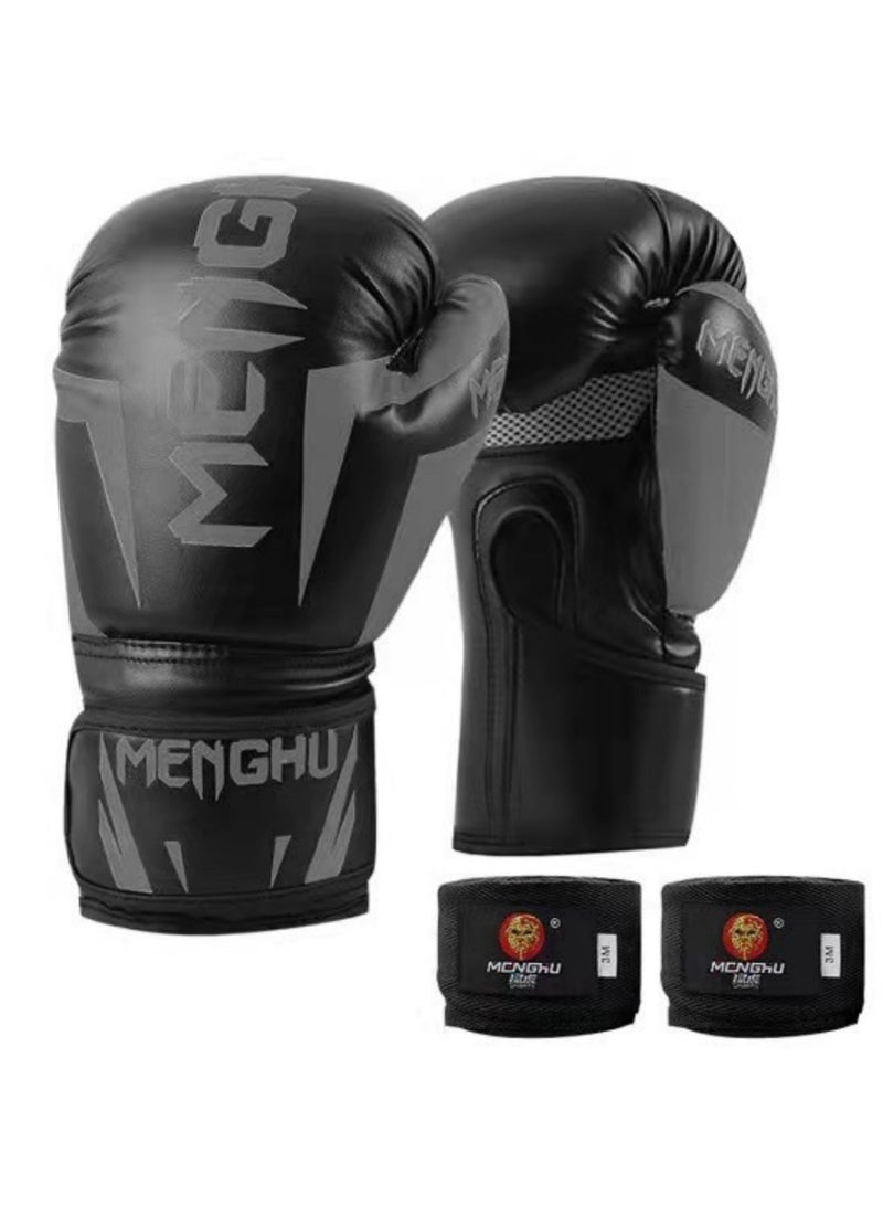 JINFANLI 14Oz Adult Training Boxing Gloves Made of PU Material,A Gift for Sports Enthusiasts,Suitable for Boxing Training and Other Sports Training(Black) - Image 2