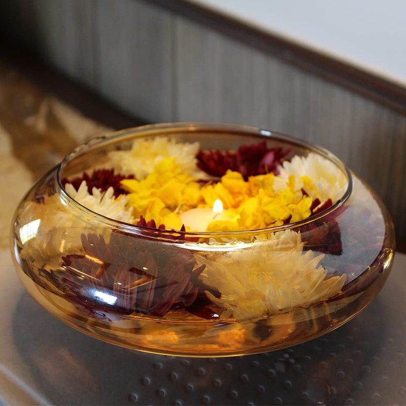 UM Creaciones Urli Glass Crystal Bowl for Floating Flowers and T-Light Candles Home, Office and Table Décor Decoration 500 Milliliters - 500 Ml - Image 4