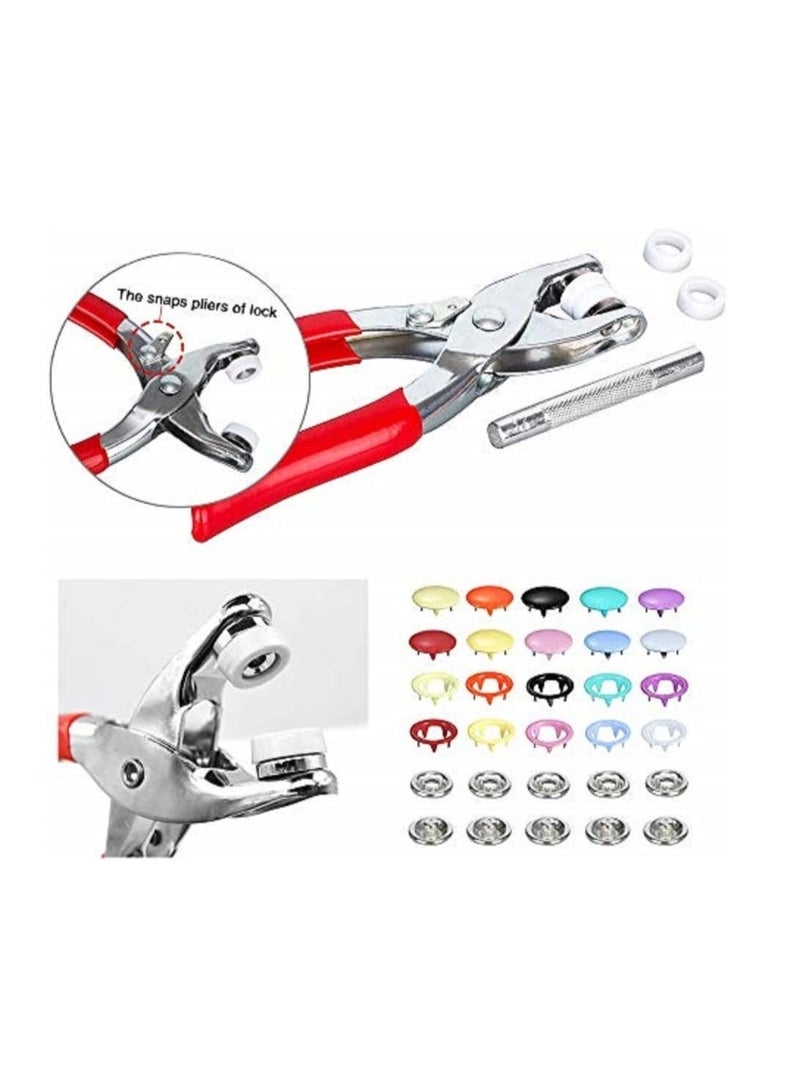 OASIS-TH 100 Sets Metal Snaps Buttons Kit with Fastener Pliers Press Tool Metal Button Snaps Press Studs for DIY Crafts Clothes Hats and Sewing - Image 5
