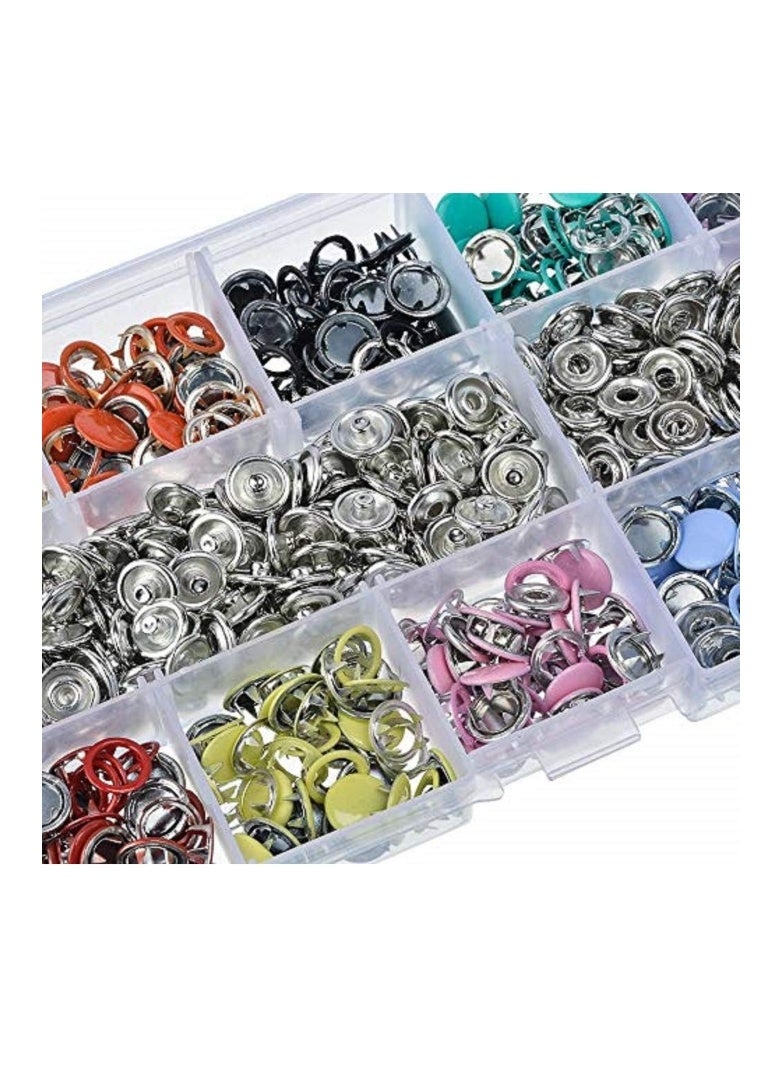 OASIS-TH 100 Sets Metal Snaps Buttons Kit with Fastener Pliers Press Tool Metal Button Snaps Press Studs for DIY Crafts Clothes Hats and Sewing - Image 2