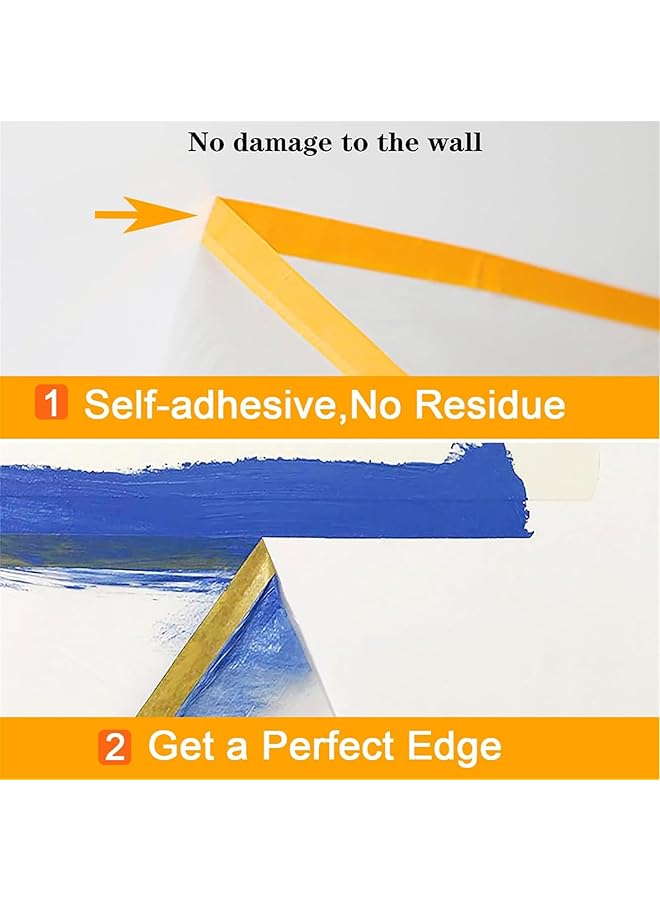 erorex Pre Taped Masking Film Plastic Dust Proof Paint Protective Film Waterproof Transparent Masking Film And Tape Paint Masking Film For Furniture Wall Car Carpet 3 M X 20 M 9.8 Ft X 65.5 Ft 1 Roll - Image 4