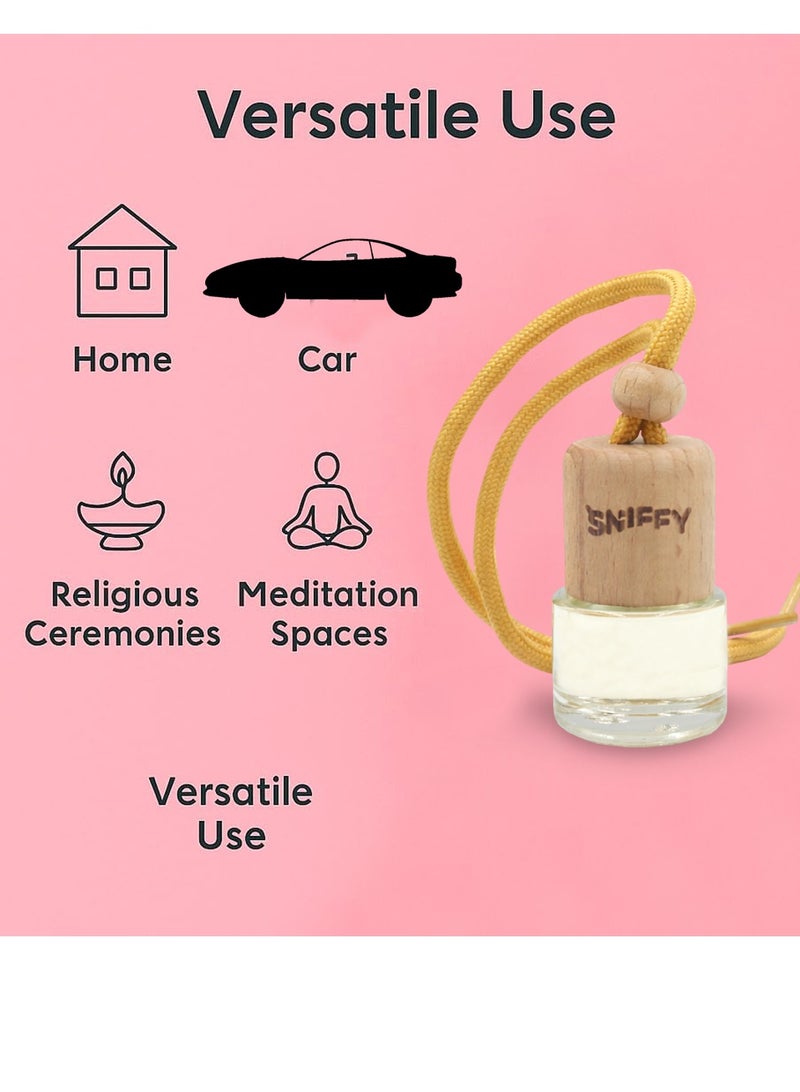 Sniffy Cherry Car Air Freshener – Hanging Wooden Bottle Perfume Diffuser for Car, Home & Office | Long Lasting Fragrance - Image 2