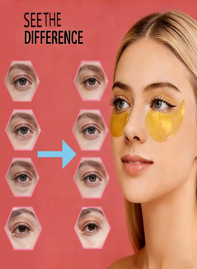 Lyjinbc Under Eye Patches Masks - for Puffy Eyes, Dark Circles, Eye Bags and Wrinkles with Collagen & Hyaluronic Acid Hydrogel Under Eye Mask for Women and Men - Image 3