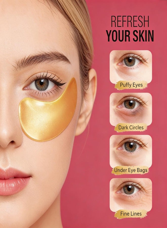 Lyjinbc Under Eye Patches Masks - for Puffy Eyes, Dark Circles, Eye Bags and Wrinkles with Collagen & Hyaluronic Acid Hydrogel Under Eye Mask for Women and Men - Image 2