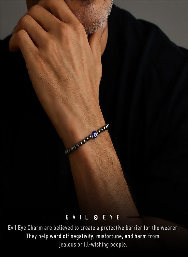 Fenye Evil Eye Bracelets for Men Women, Hematite Protection Bracelet, Handmade Good Luck Charm Jewelry Gift - Image 2