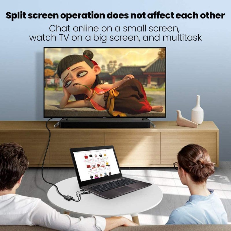 Microware MICROWARE VGA to HDMI with Audio Adapter, PC to HDMI Monitor or Projector,1080P VGA Male to HDMI Female Converter with 3.5mm Audio Lead and Power Supply Port - Image 4