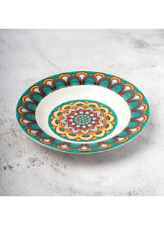 Hic deep porcelain dinner plates 4 Piece with Turquoise/Yellow 22 cm  - Image 3