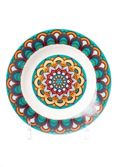 Hic deep porcelain dinner plates 4 Piece with Turquoise/Yellow 22 cm  - Image 2
