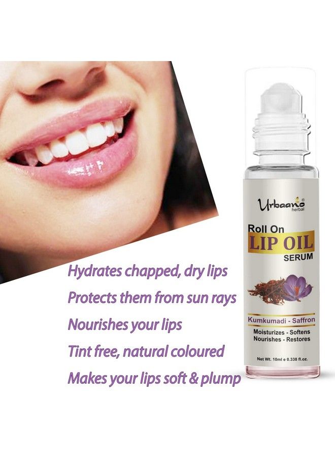 Urbaano herbal Kumkumadi Lip Oil Serumroll On Tint Freetransparent Hydrates Softens Restores Natural Colour To Dark Dry Pigmented And Chapped Lips For Men Women & Teenagers 10Ml - Image 5