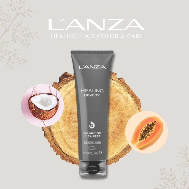 LANZA L'ANZA Healing Remedy Scalp Balancing Cleanser, Restores Wellness to Hair and Scalp While Reducing Oiliness and Excessive Sebum, with Papaya Extract, Paraben-free, Gluten-free (9 Fl Oz) - Image 3
