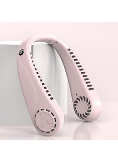 Ocean Portable Leafless Hanging Neck Fan USB Rechargeable Fashion Fan Pink  - Image 2