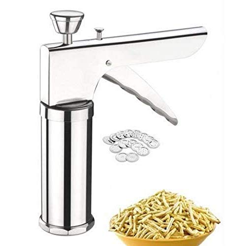 Shivu Fashion Stainless Steel Namkeen Press Kitchen Utensils Stainless Steel 1Pcs 12 Jalis Silver Shivu77 - Image 3