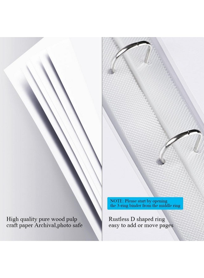 1DOT2 12X12 Inch Large 3 Ring Diy Scrapbook Photo Album Journal With 30 Plastic Sleeves 60 Pages And Fabric Cover For Baby Travel Wedding Couple Anniversary Kids Adventure (Blue Cover/White Pages) - Image 4