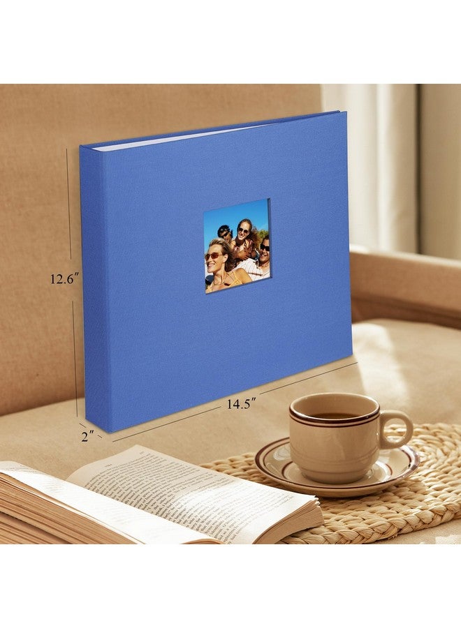 1DOT2 12X12 Inch Large 3 Ring Diy Scrapbook Photo Album Journal With 30 Plastic Sleeves 60 Pages And Fabric Cover For Baby Travel Wedding Couple Anniversary Kids Adventure (Blue Cover/White Pages) - Image 5