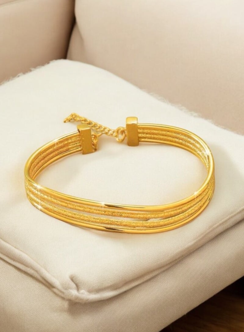 غولدماكس اسوارة نسائية شبيهة الذهب مطلية عيار 21 - Image 5