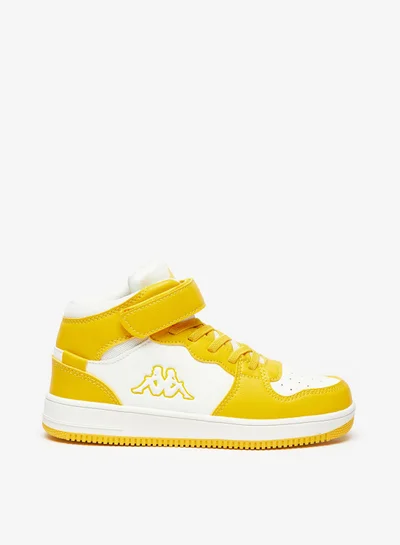 Kappa Boys Panelled High Top Sneakers with Hook and Loop Closure