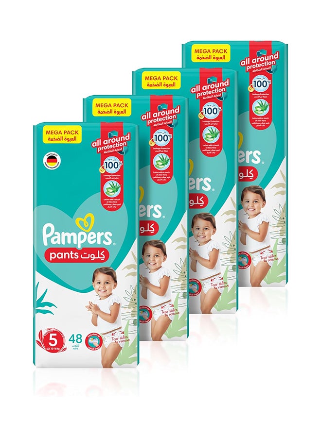Pampers Baby-Dry Pants Diapers With Aloe Vera Lotion, 360 Fit And Up To 100% Leakproof, Size 5, 12-18Kg, 4 Mega Packs, 192 Count - Image 2