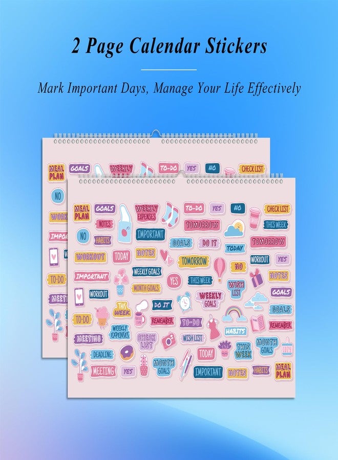 Yunaeduo Calendar 2025-2026, Wall Calendar From July. 2025 - Dec. 2026, 18 Months Large Calendar 14.5" x 11" with Stickers, Spiral Bound, Hanging Hook, Great for Planning Your Home School Office Time - Image 3