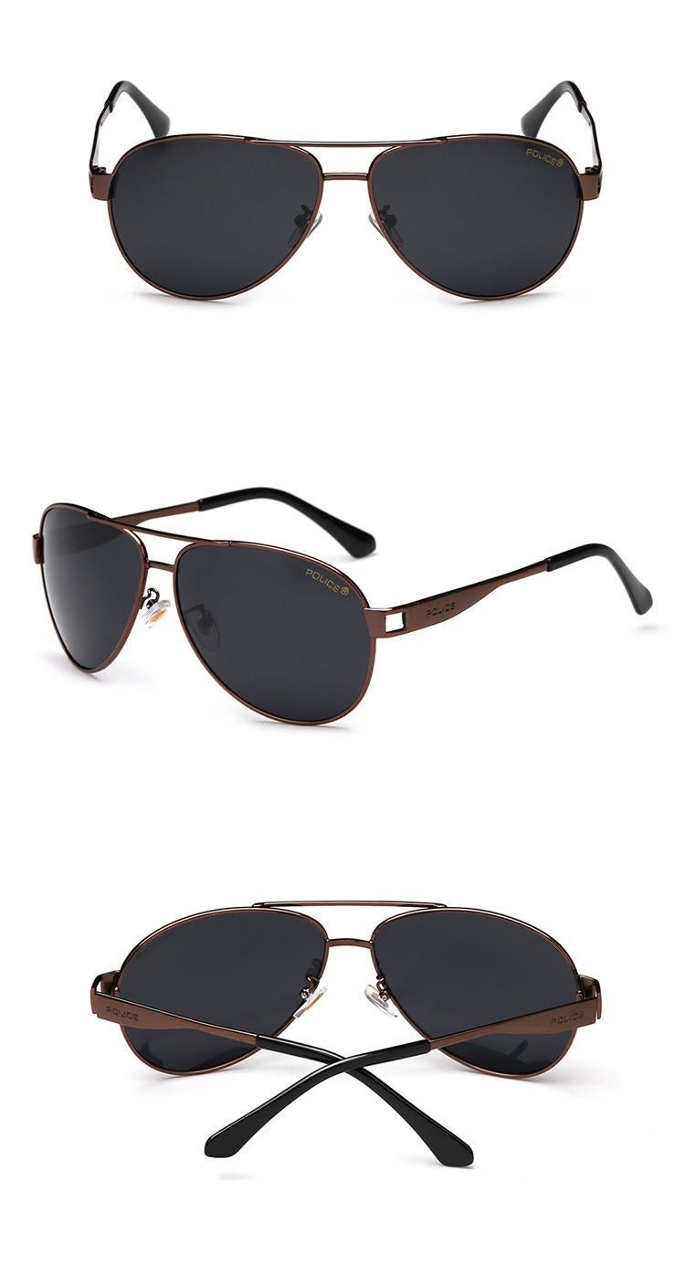 POLICE Men's New Polarized Sunglasses with Tea-Frame Grey Lenses - Image 4