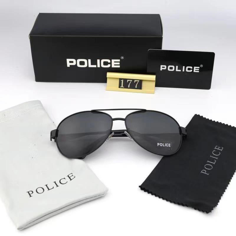 POLICE Men's New Polarized Sunglasses with Tea-Frame Grey Lenses - Image 3