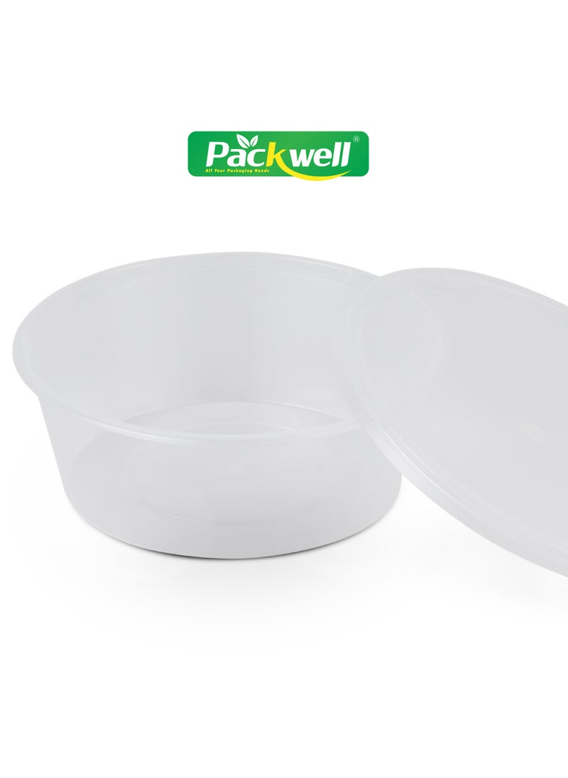 packwell Microwave Container with Lid- PWRP1951 250 ml, Round Shaped Bowl, Pack of 5 BPA-Free, Food grade and Hygienic Perfect for Packing, Storing, Iftar Kit Distribution, etc. White  - Image 3