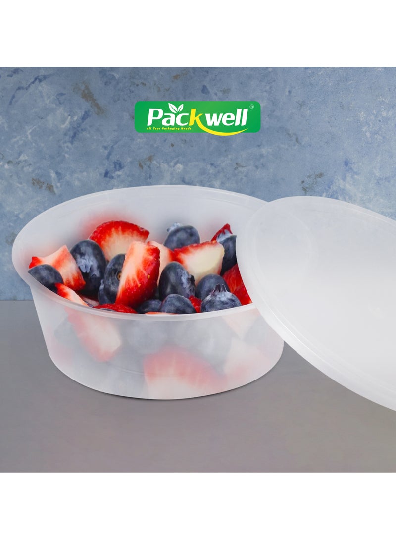 packwell Microwave Container with Lid- PWRP1951 250 ml, Round Shaped Bowl, Pack of 5 BPA-Free, Food grade and Hygienic Perfect for Packing, Storing, Iftar Kit Distribution, etc. White  - Image 5