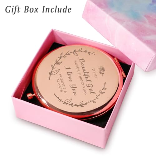 COYOAL Gifts for Girls, Personalized Gifts for Daughter, Custom Engraved Compact Mirror for Christmas Stocking Stuffers Secret Santa Birthday - Image 5