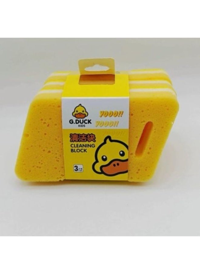 مجموعة إسفنجات غسيل صحون عالية الجودة مصممة لتنظيف الأطباق والأواني بسهولة وكفاءة. تتميز بتركيبة عالية الكثافة تساعد على إزالة الدهون وبقايا الطعام بشكل فعال. - Image 2