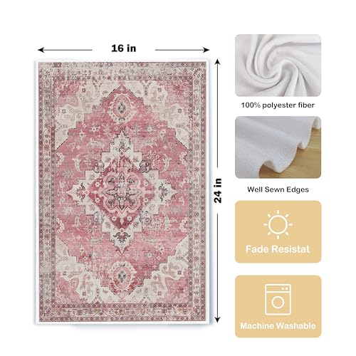 Qpenm Pink Bohemia Kitchen Towels Set of 2,Antique Oriental Decorative Hand Towels for Bathroom, Boho Dish Towels Tea Towels,16x24 Inches - Image 5