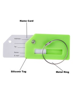 Y&D 5 Pack Silicone Luggage Tag, With Name ID Card Quickly Spot Suitcase, Anti-lost Green  - Image 3
