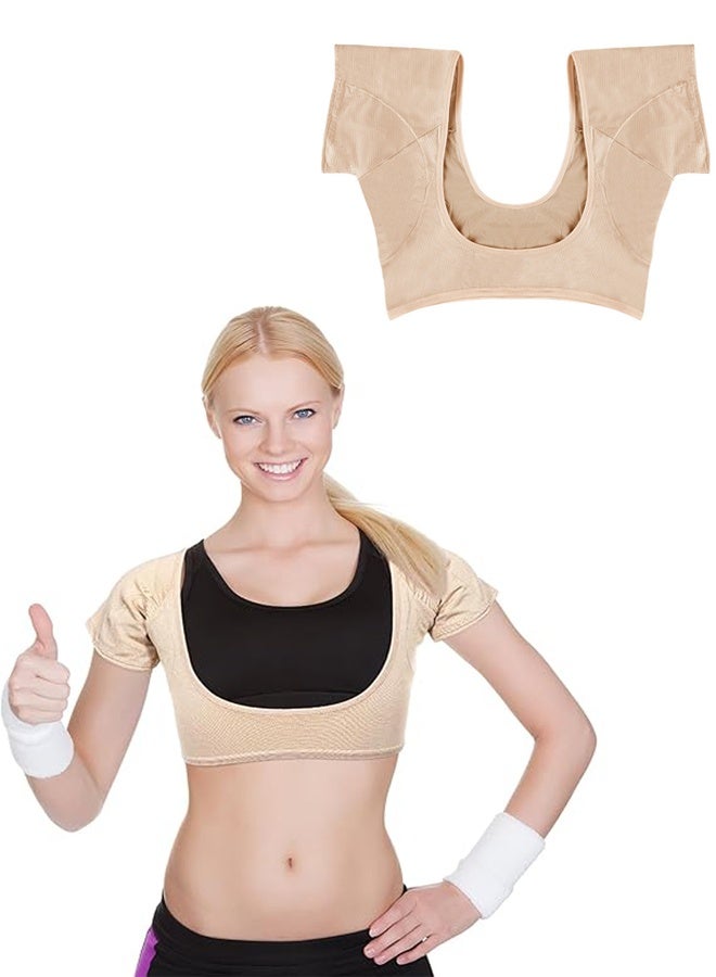 GUDOO Women's Sweatproof Underarm Vest – Anti-Sweat Innerwear with Built-in Armpit Pads – Reusable, Invisible, Breathable Undershirt for Hijabi & Active Women  - Image 1