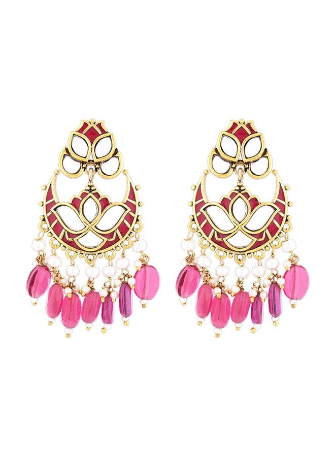 VOYLLA Thikri Floral and crescent Motifs Earrings - Image 2