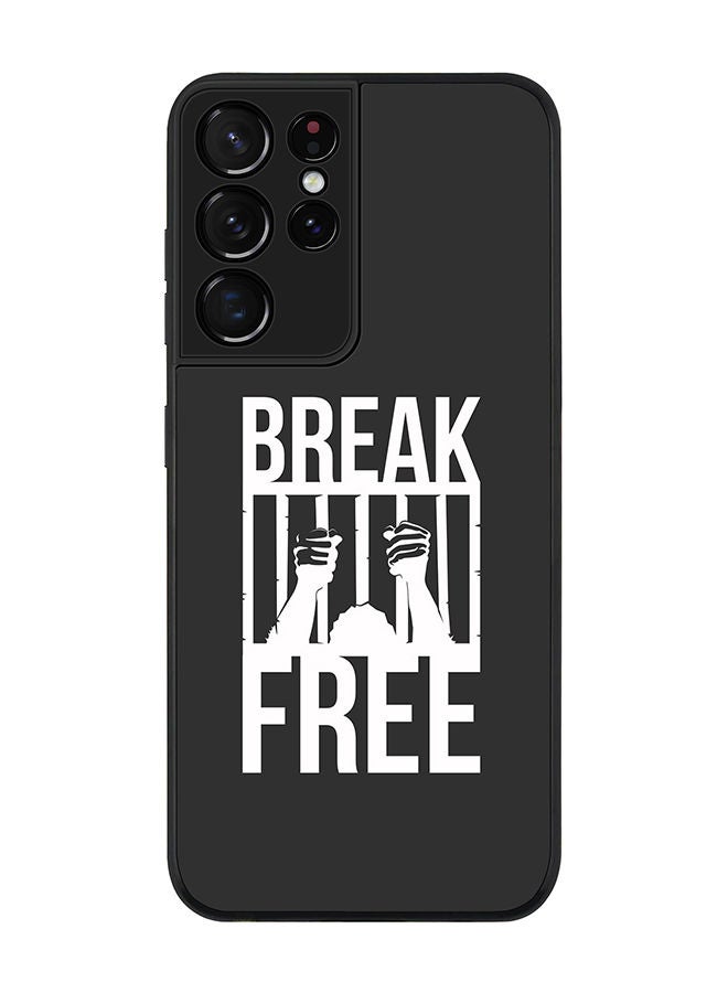 Stylizedd Rugged Black edge case for Samsung Galaxy S21 Ultra 5G Slim fit Soft Case Flexible Rubber Edges Anti Drop TPU Gel Thin Cover - Break Free - Image 1