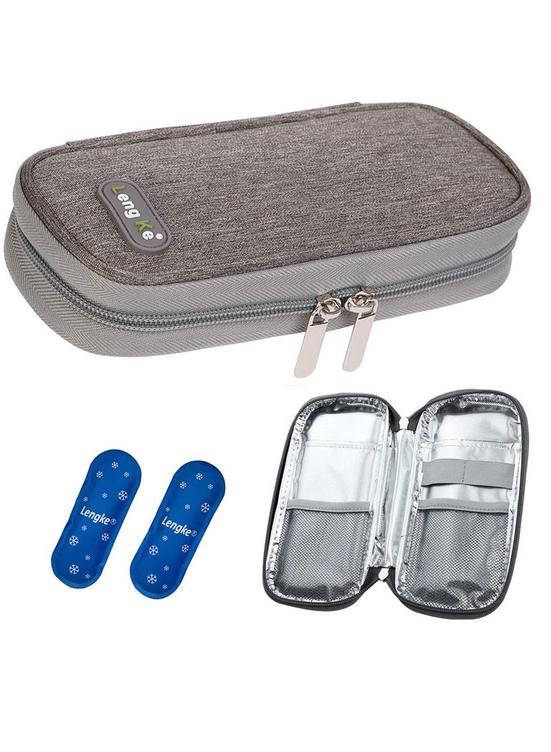 Leng Ke Insulin Cooler Case, Insulated Medicine Travel Cooler Lightweight Insulin Travel Case with 2 Reusable Ice Packs - Image 1