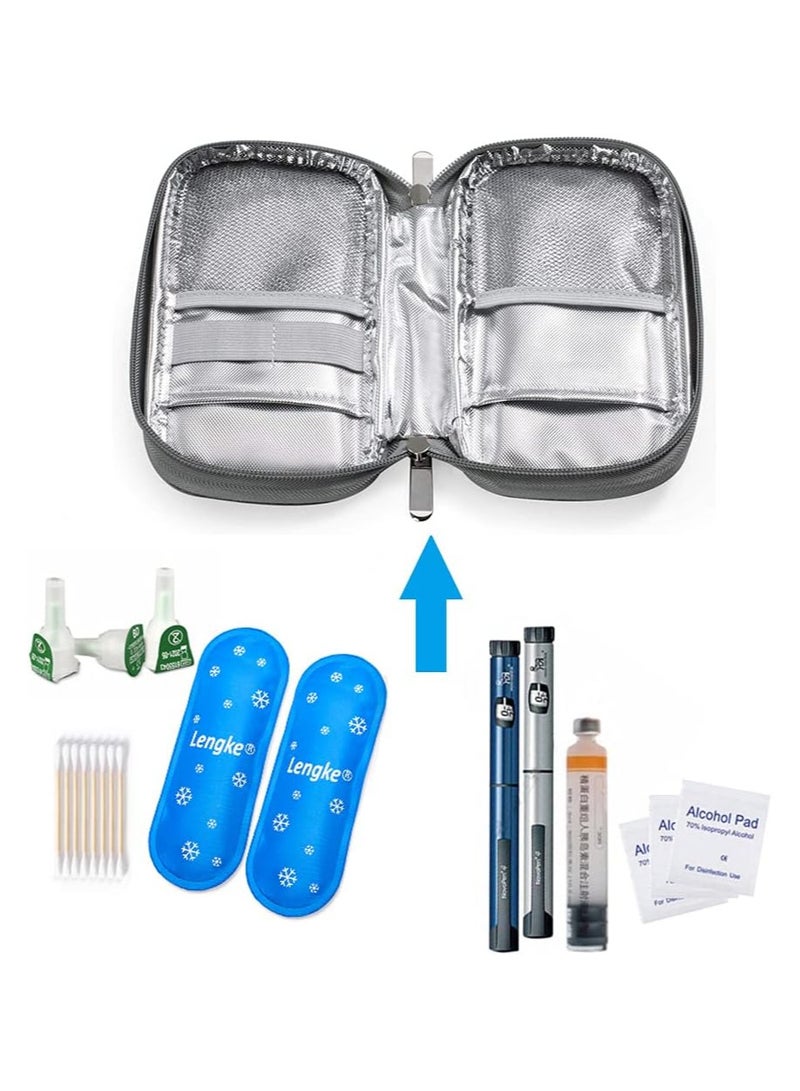 Leng Ke Insulin Cooler Case, Insulated Medicine Travel Cooler Lightweight Insulin Travel Case with 2 Reusable Ice Packs - Image 4