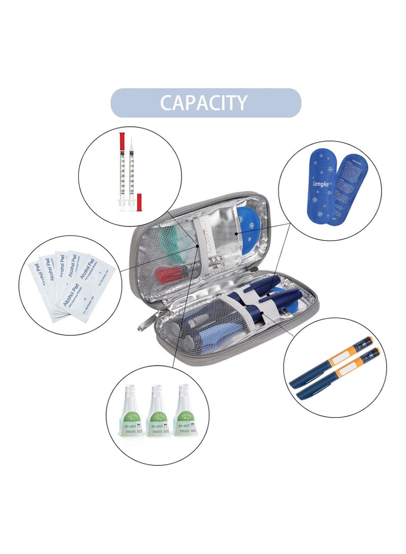 Leng Ke Insulin Cooler Case, Insulated Medicine Travel Cooler Lightweight Insulin Travel Case with 2 Reusable Ice Packs - Image 3