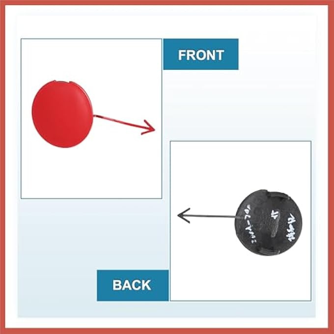 rayihni غطاء خطاف السحب الأمامي لسيارة هوندا جاز فيت GE 2008-2010 71104-TF0-000 قطع غيار سيارات حمراء - Image 3