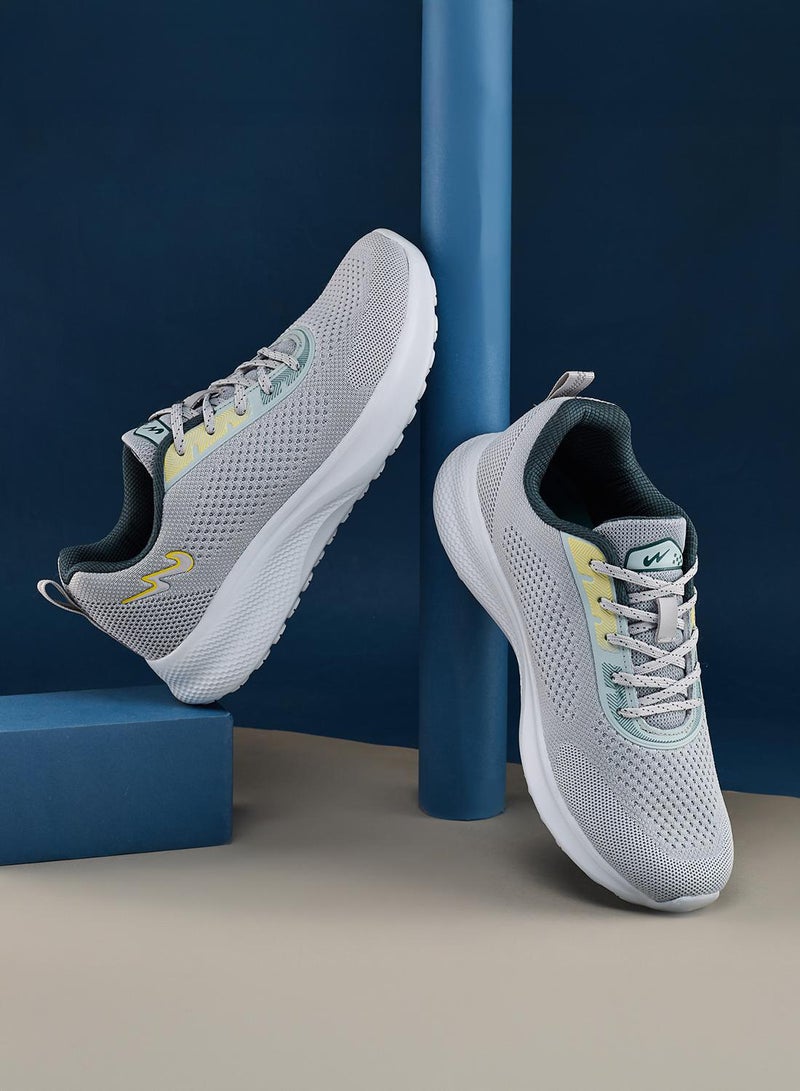 كامبس أحذية رياضية رمادية رجالية بتصميم برباط وقماش مسامي ونعل متين - Image 1