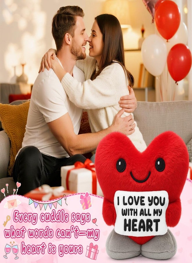 Jettryran Husband Boyfriend Valentines Day Gifts for Him Her I Love You Anniversary Engagement Wedding Stuff for Girlfriend Boyfriend Couple Wife Valentines Decorations Accessories To My Love Red Heart-5.7inch - Image 5