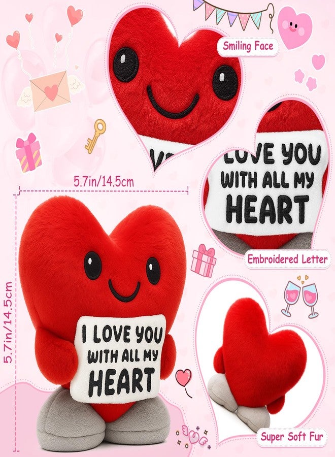 Jettryran Husband Boyfriend Valentines Day Gifts for Him Her I Love You Anniversary Engagement Wedding Stuff for Girlfriend Boyfriend Couple Wife Valentines Decorations Accessories To My Love Red Heart-5.7inch - Image 2